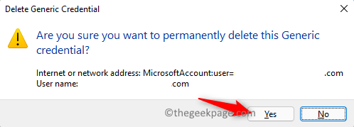 Confirm Generic Credential Removal Min