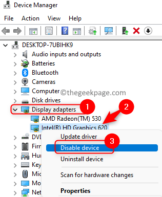 Device Manager Display Adapter Disable Intel Device Min