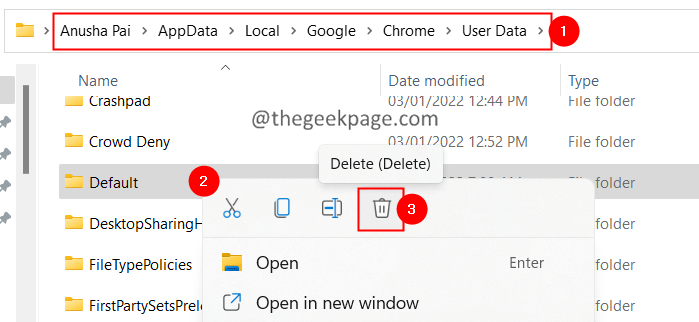Dele The Default Folder Min
