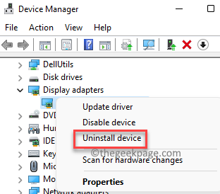Device Manager Display Adapters Amd Graphics Card Right Click Uninstall Device