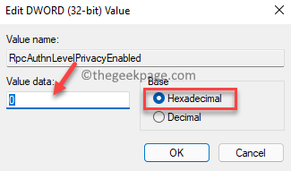 Edit Dword (32 Bit) Value Value Data 0 Base Hexadecimal