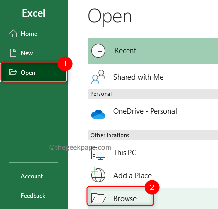 Excel Open Browse To Open File Min