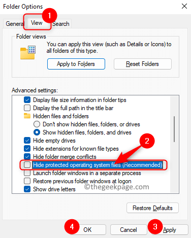 Folder Options Uncheck Hide Protected Os Files Min