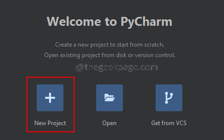 New Project In Pycharm