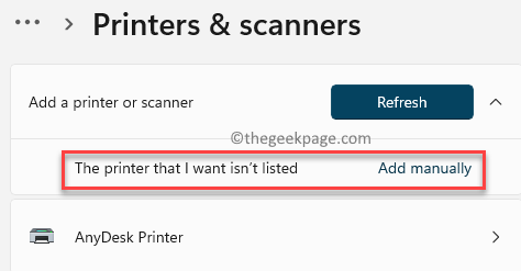 Printers & Scanners The Printer That I Want Wasnt Listed Add Manually
