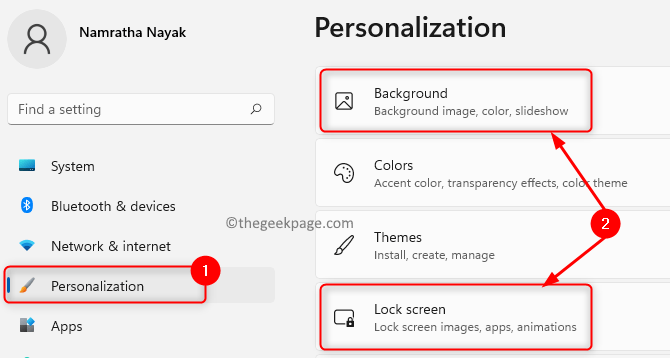 Settings Personalization Background Lock Screen Min