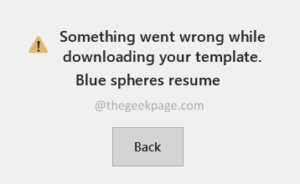 Somerthing Went Wrong While Downloading Your Template