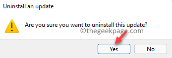Uninstall An Update Yes