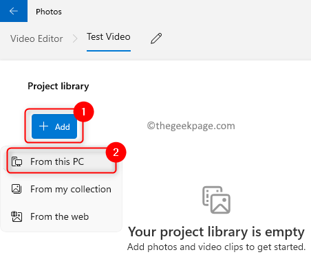 Video Editor Project Library Add From This Pc Min