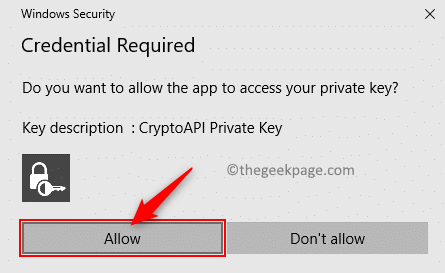 Windows Security Allow App To Acess Private Key Min