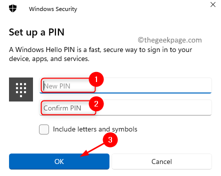 Windows Security Setup A Pin Min
