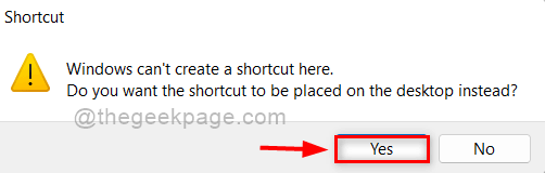 Click Yes Windows Can't Create Shortcut 11zon