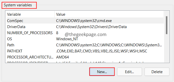 Create A New System Variable