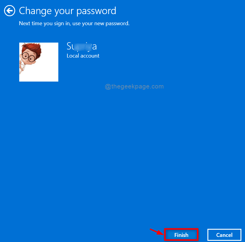 Finish Password Window 11zon