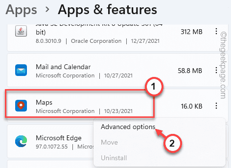 Maps Advanced Option Min