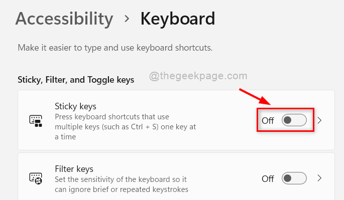 Turn Off Stick Keys Settings App 11zon