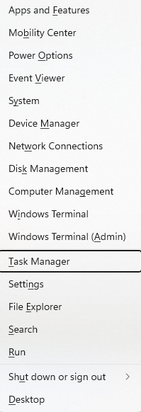 Choose Task Manager