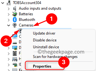 Device Manager Camera Properties Min