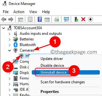 Device Manager Camera Uninstall Device Min