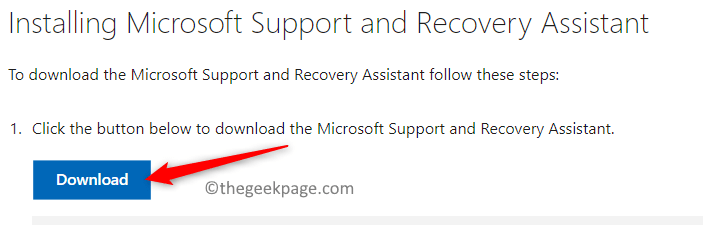 microsoft support and recovery assistant stuck