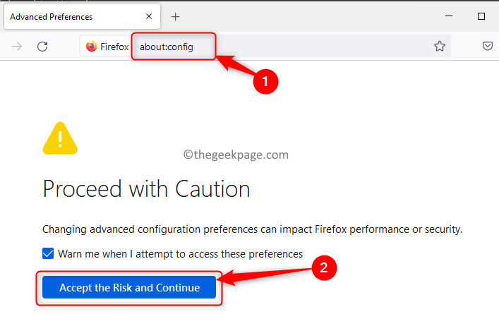 Firefox Config Accept Risk Min