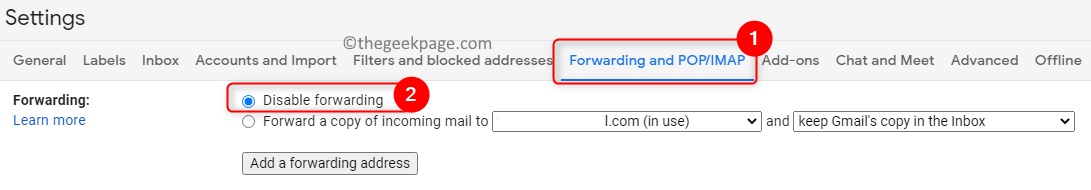 Gmail Forwarding Disable Min