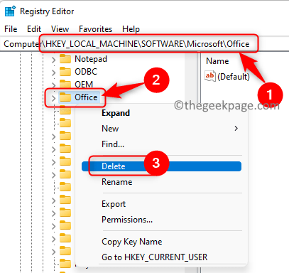 Registry Machine Software Microsoft Office Folder Delete Min
