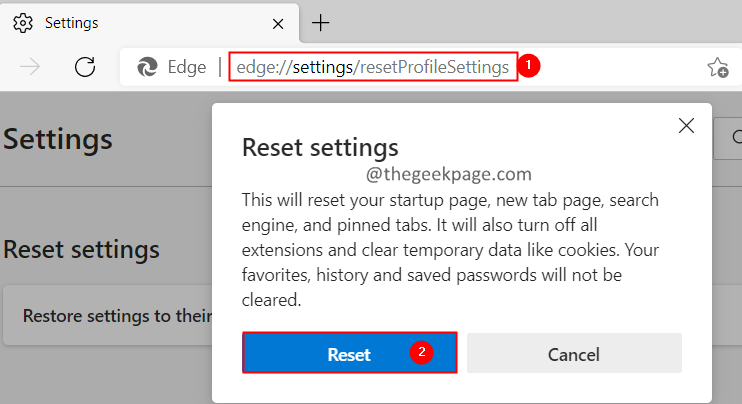 Reset The Browser Settings