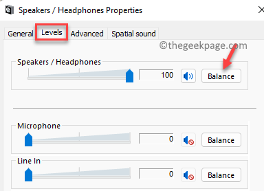 Speakers Or Headphones Properties Levels Tab Speakers Or Headphone Balance