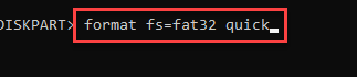 Format Fs Fat32 Quick Min