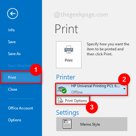 打印选项 Outlook App 11zon