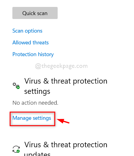 Virus & Threat Protection Settings 11zon