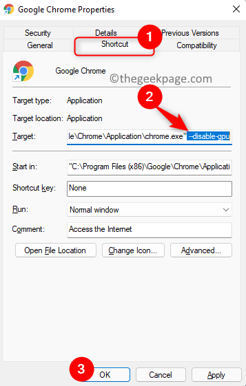 Chrome Properties Shortcut Disable Gpu Min