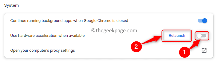 Chrome Hardware Acceleration Turn Off Relaunch Min