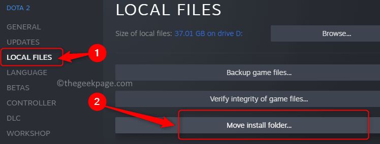 Steam Game Properties Local Files Move Install Folder Min