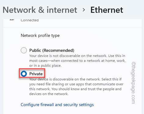 Private Network Type Min