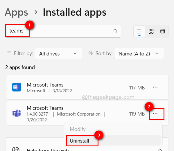Search Teams Show More Options Uninstall 11zon
