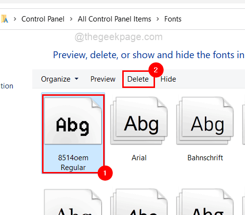 Select Fonts And Delete Control Panel 11zon