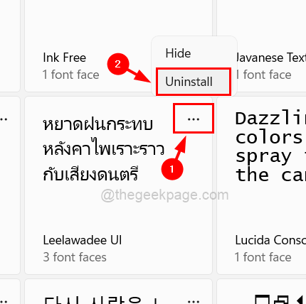 Show More Options Uninstall Fonts 11zon