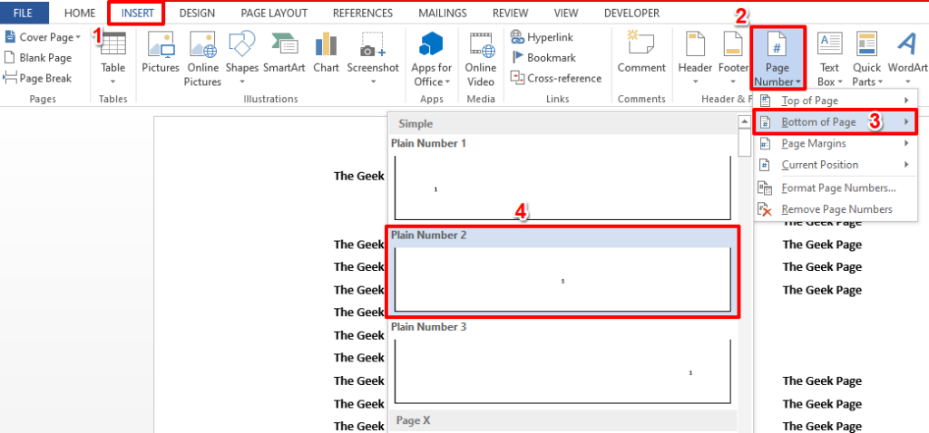 How to hide a Single Page Number in a Microsoft Word Document