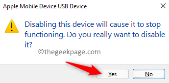 Apple Mobile Device Usb Confirm Disable Device Min