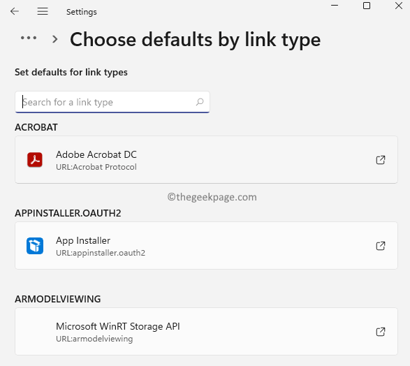 Choose Defaults Link Type Min