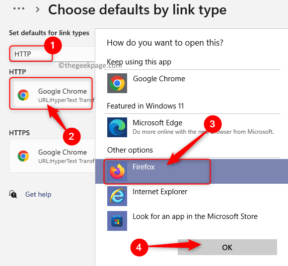 Choose Defaults Link Type Select App Http Min