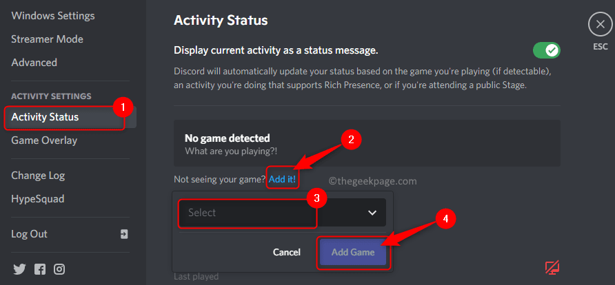 Discord Activity Status Add Game Min