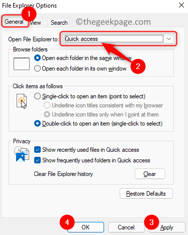 Folder Options Open File Explorer To Quick Access Min