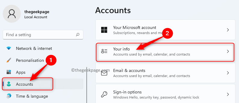 Settings Accounts Your Info Min