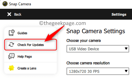 Snap Camera Check For Updates Min