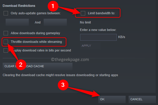 Steam Settings Download Restrictions Uncheck Limit Bandwidth Min