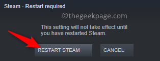 Steam System Restart Min