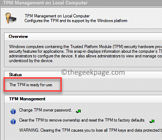 Tpm Is Ready Or Use Min